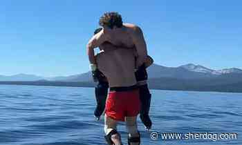 Merab Dvalishvili spars with Mark Zuckerberg in the middle of a lake