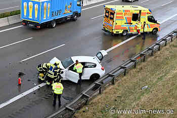Schwerer Unfall bei Starkregen auf der A8 bei Dornstadt