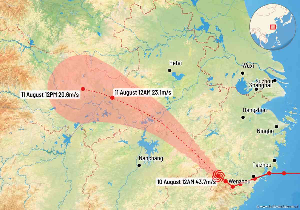 Ongekend veel regen en wind houdt ook op maandag veel vliegtuigen aan de grond in Shanghai