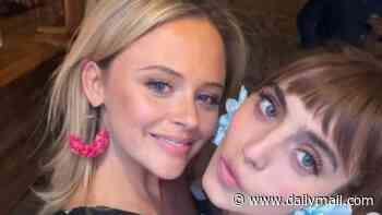 Emily Atack lets loose as she enjoys a boozy party with her Rivals co-stars and Stanley Tucci to celebrate producer Felicity Blunt's birthday