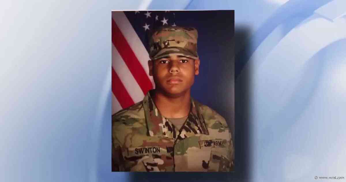 Procession and burial service for fallen Fort Bragg solider Swinton Monday