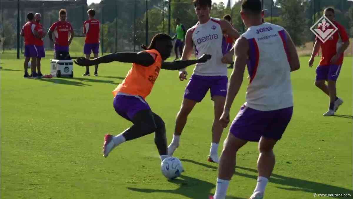 Primo allenamento di Mastantuono in viola