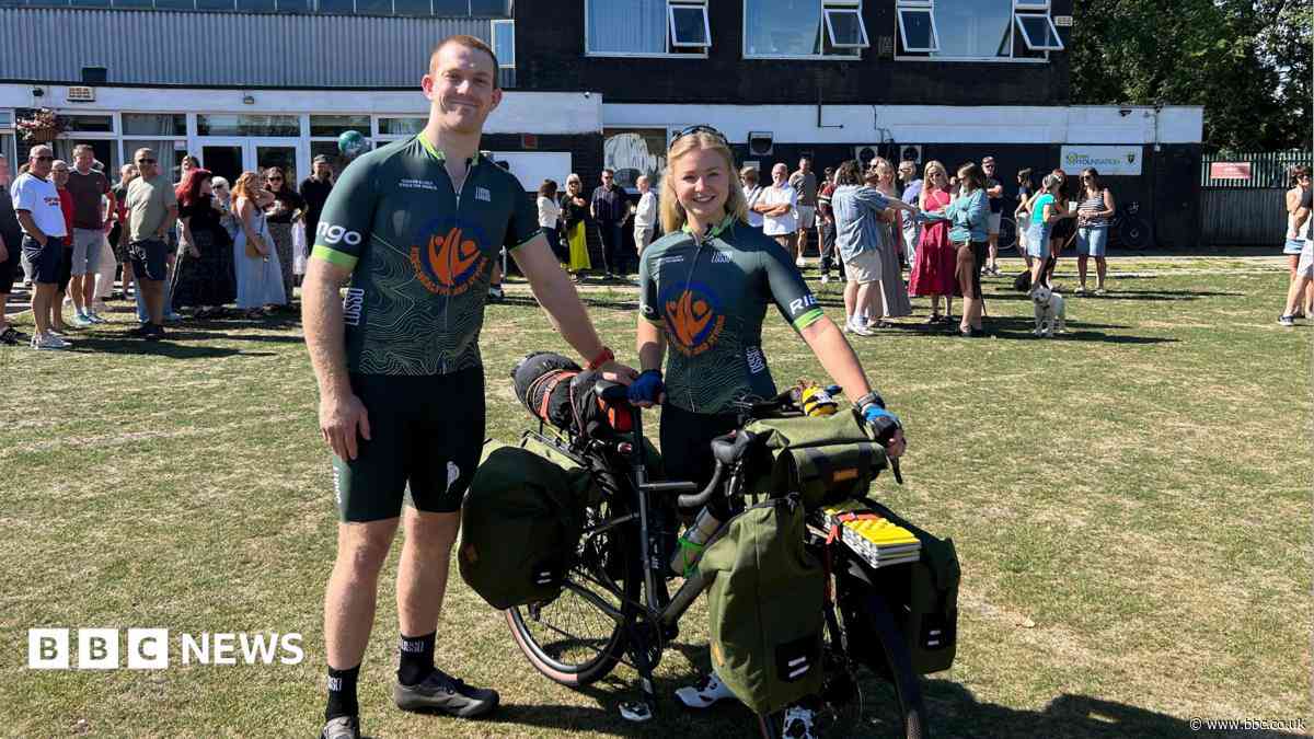 Couple begin round-the-world cycling challenge for Parkinson's disease
