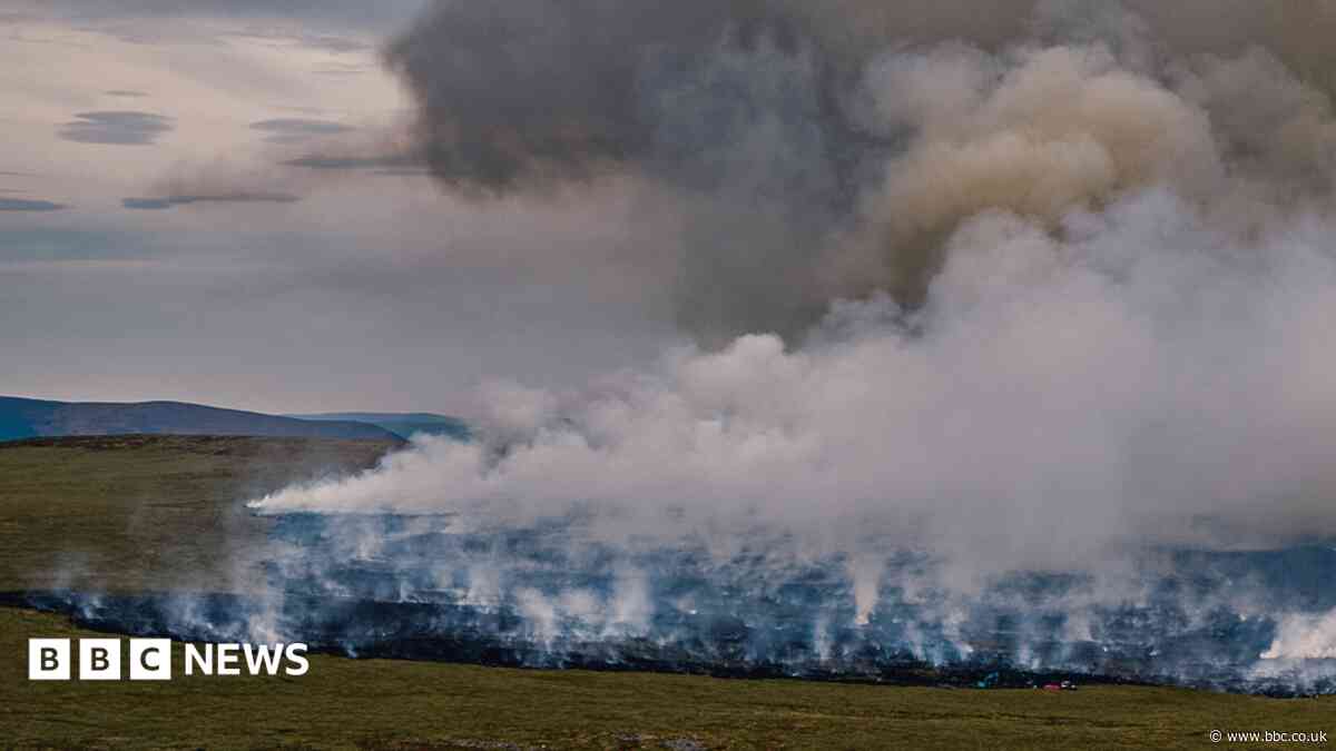 Wildfire smoke seen 70 miles away after major moorland blaze breaks out