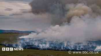Wildfire smoke seen 70 miles away after major moorland blaze breaks out