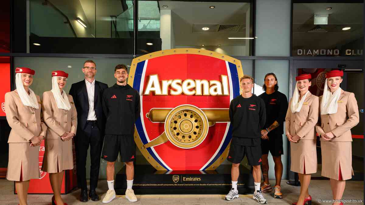 Emirates creates new Arsenal crest from used aircraft parts to celebrate 20 years of partnership