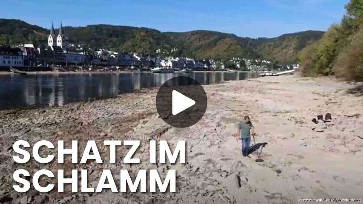 Rhein-Niedrigwasser Video: Hobbyarchäologen heben Schätze