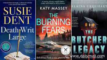 Susie Dent is back in the best Crime novels of the month: Death Writ Large by Susie Dent, The Burning Fears by Katy Massey, The Butcher Legacy by Alaina Urquhart