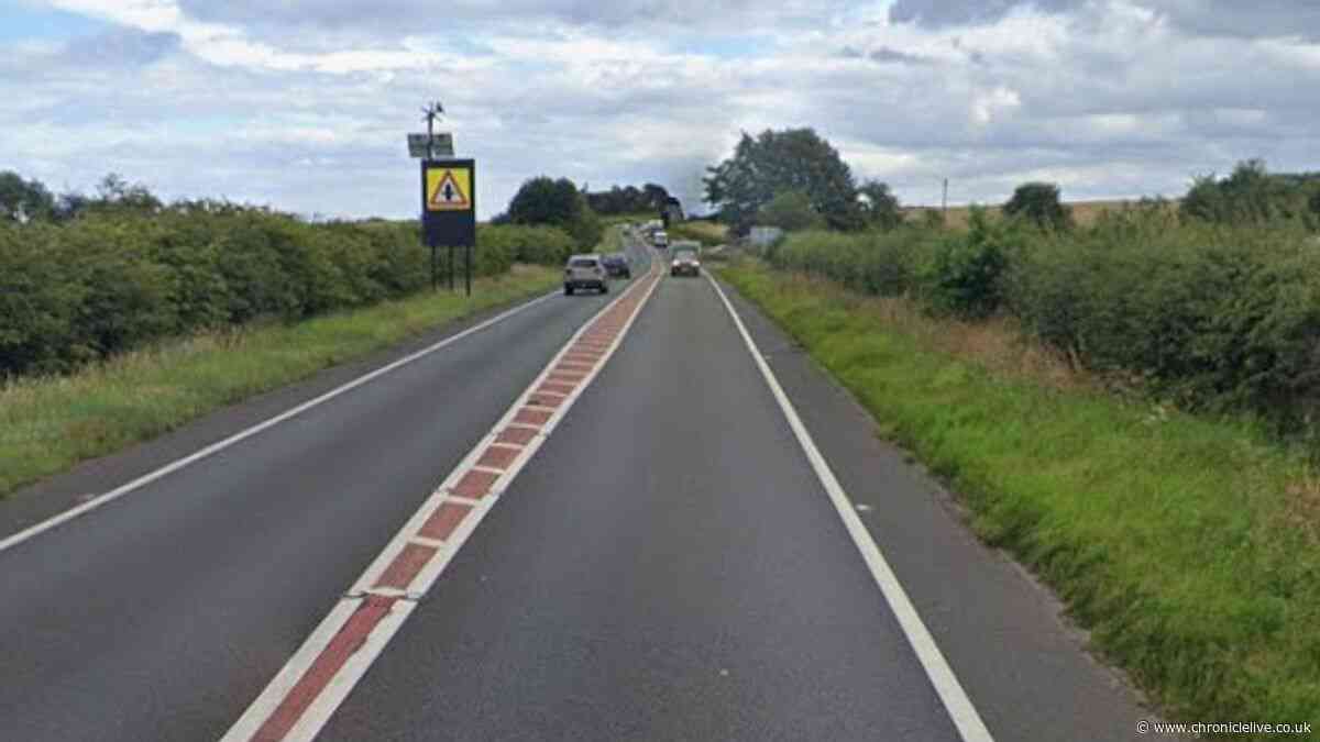 Northumberland A1 crash as two vehicles collide on single lane stretch of major road