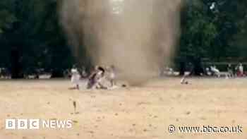 'Dust devil' spins through London park