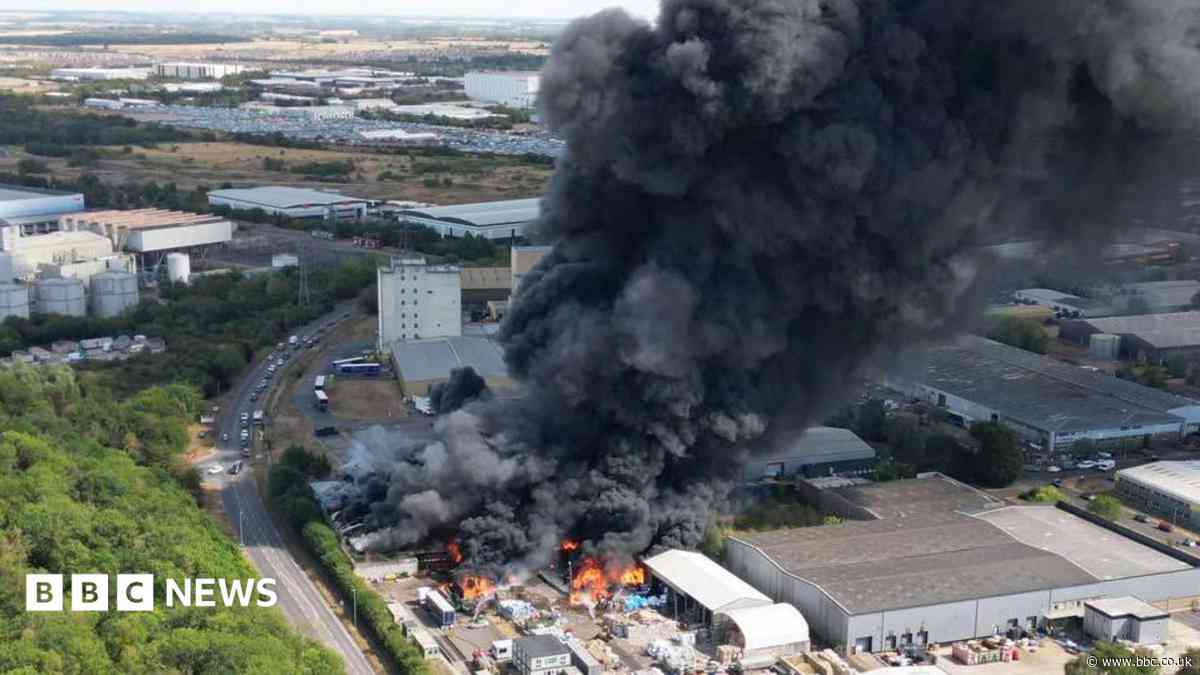 Recycling waste fire 'looked like a tornado'