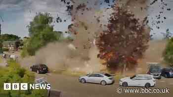 Bungalow destroyed in explosion captured on camera