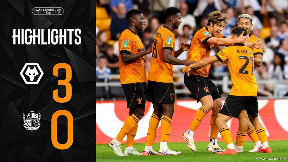 Peixoto’s perfect start! | Wolves 3-0 Port Vale | Carabao Cup highlights