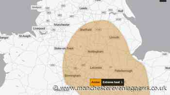 Met Office names 37 areas under amber extreme heat warning with 38C expected