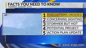 Frijoles Fire evacuations, Neighbor concerns, Storm chances, Potential project, State wildlife action plan