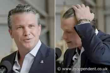 Hegseth stops speech to joke about why he sweats ‘like a son of a b****’