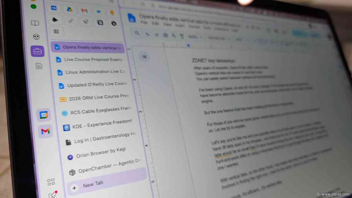 I tried Opera's new vertical tabs - and it might be the best implementation yet