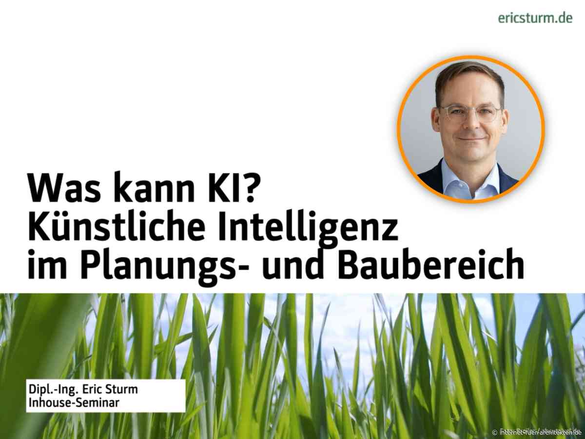 Inhouse-Seminar (online): Künstliche Intelligenz im Planungsbüro – praxisnah erklärt