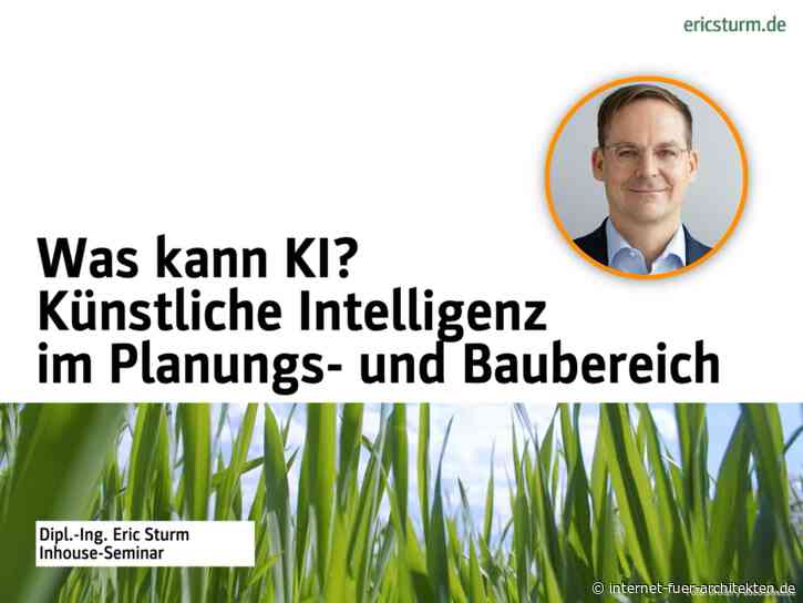 Inhouse-Seminar (online): Künstliche Intelligenz im Planungsbüro – praxisnah erklärt