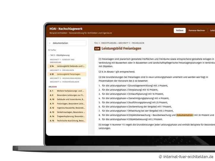 HOAI als Nachschlagewerk im Browser: Wie aus einem Verordnungstext eine interaktive Anwendung wird