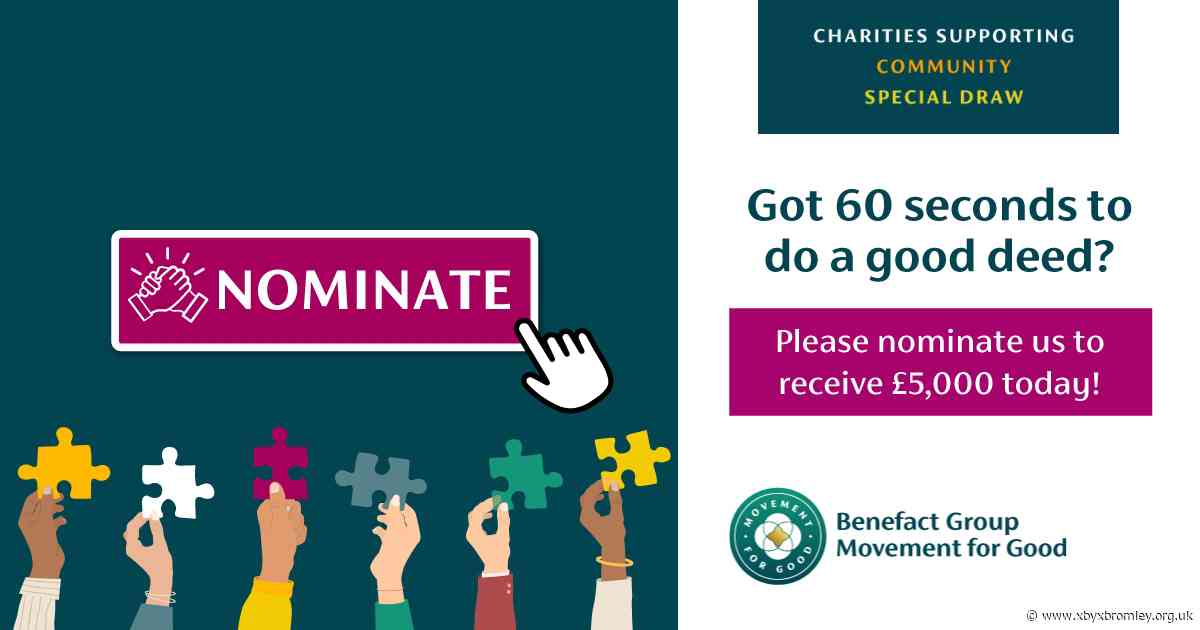 Nominations are open! Please nominate us to receive £5,000