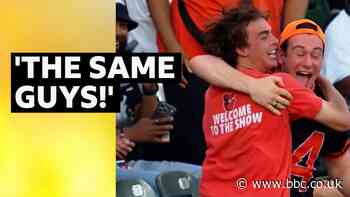 Baseball fan gets lucky with two catches in one night