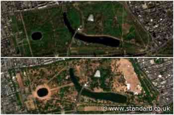 Scorched London: Images from space reveal how record-breaking heatwaves are frazzling the capital