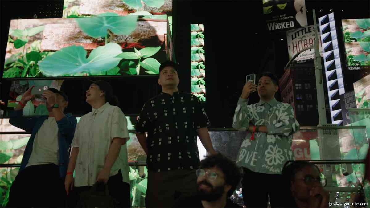 Artists Tromarama on July 2026 Midnight Moment "Turn On #2" in Times Square