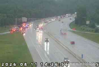 Crashes cause backups on I-69 amid heavy rain
