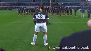 Ma'a Nonu steps forward in response to All Blacks haka as crowd stunned