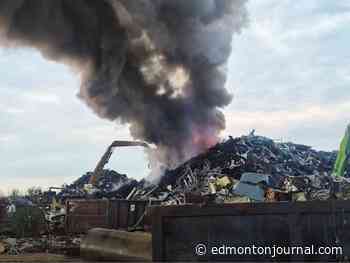 Large fire shuts down local metal recycling business in northern Alberta