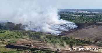 Smoke still pouring from landfill after large fire broke out Monday in north Tulsa