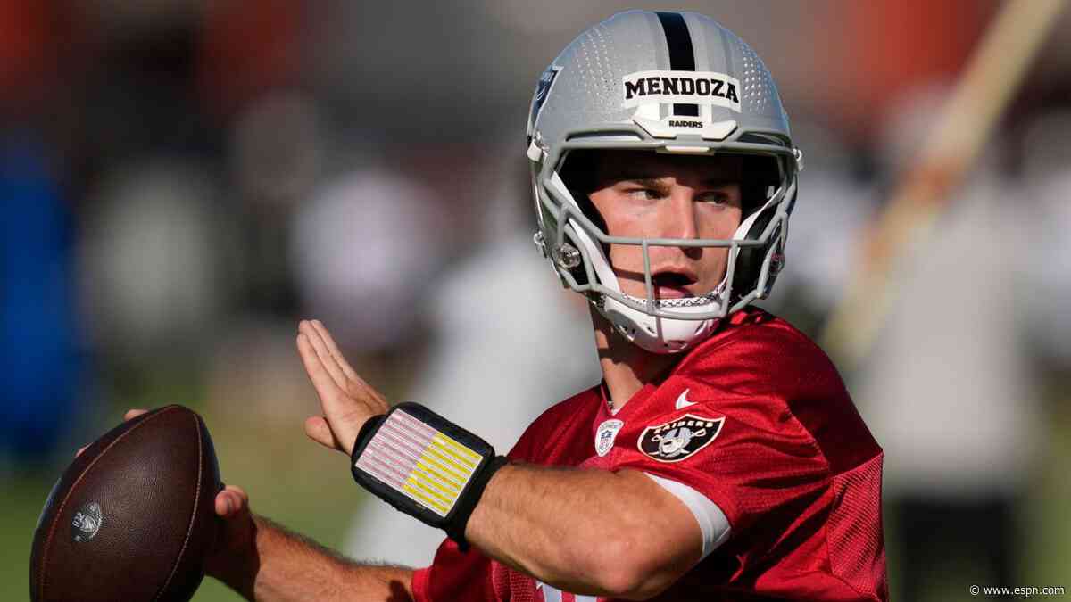 Raiders' Mendoza to get 'plenty of reps' vs. Cards