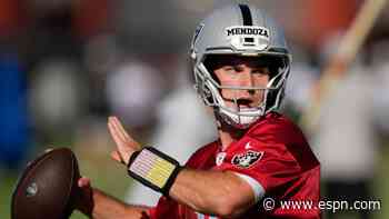 Raiders' Mendoza to get 'plenty of reps' vs. Cards