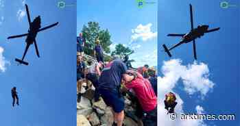 Badass helicopter rescue saves dehydrated hiker stranded on Pinnacle Mountain