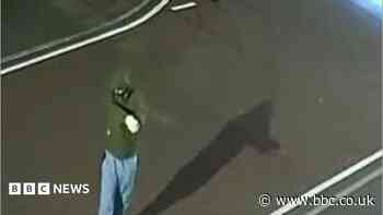 Gunman caught on CCTV opening fire on house