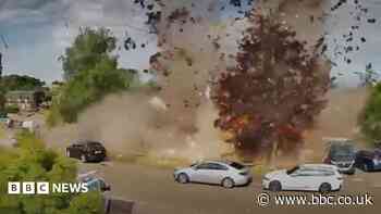 Bungalow destroyed in explosion captured on camera