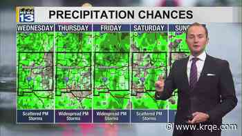 Better monsoon moisture moves into New Mexico starting Wednesday
