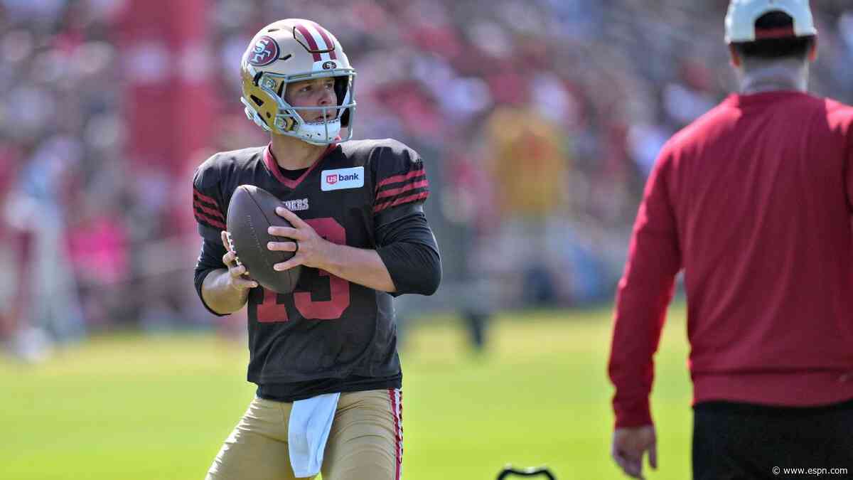 NFL training camp updates: Purdy impresses in joint practice against Titans