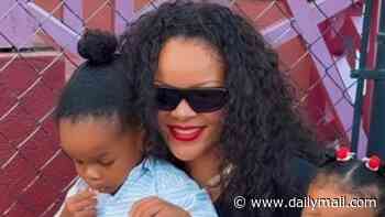 Rihanna shares a rare look at her three children as they visit the famous Barbados street renamed in her honor