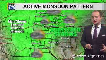 An increase in monsoon moisture will bring higher rain chances, cooler temperatures
