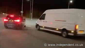 Footballer filmed drifting BMW around van and driving at nearly 200mph jailed