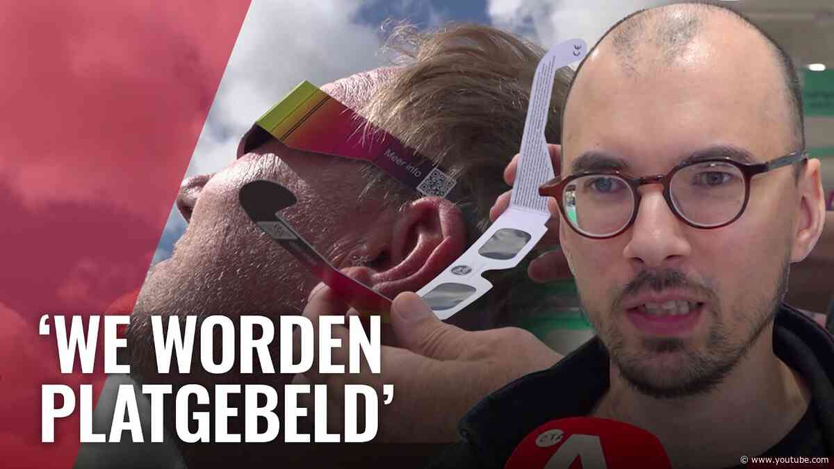 Eclipsbrillen vliegen over de toonbank