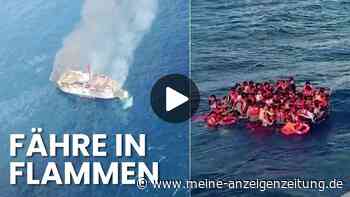 Fähre brennt: Video zeigt dramatische Aufnahmen der Rettung