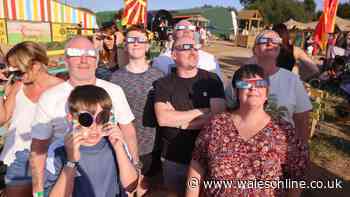 People gather across Wales to watch solar eclipse