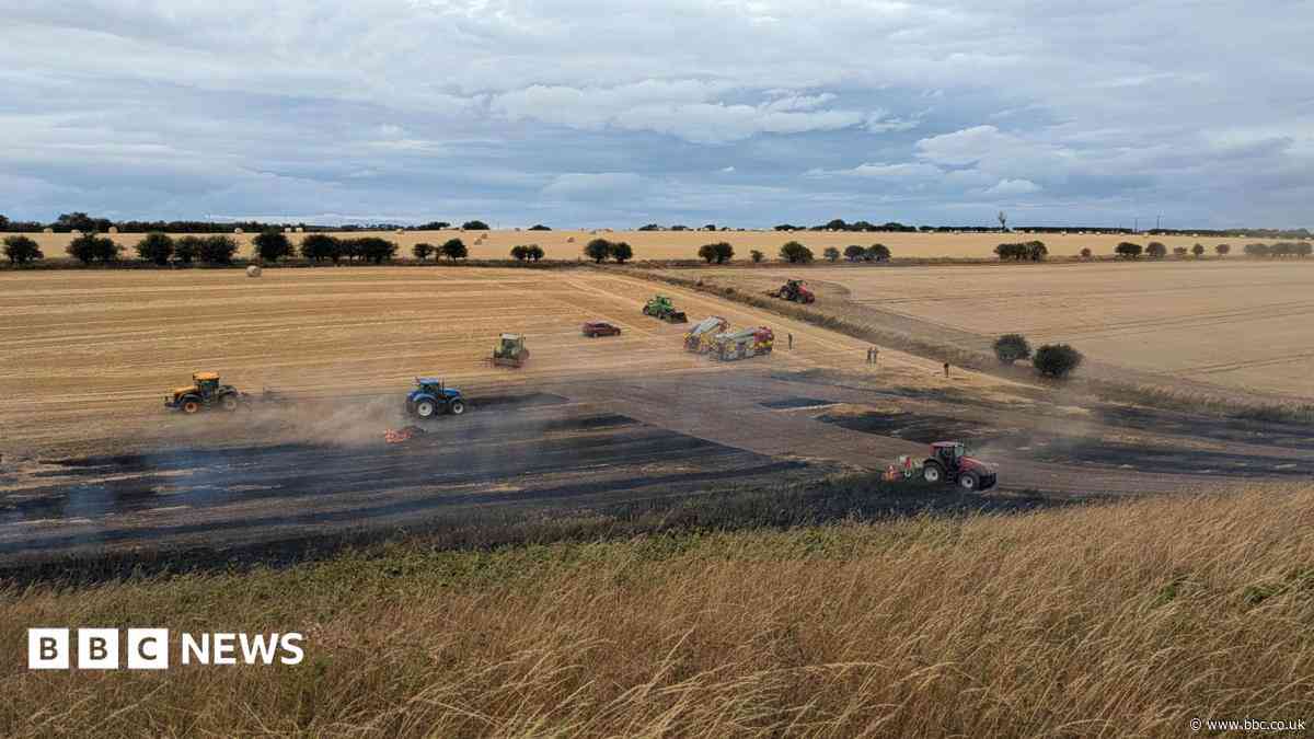 Farmer praises 'amazing' response to field fire