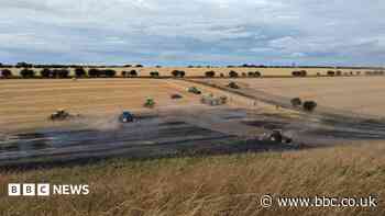 Farmer praises 'amazing' response to field fire