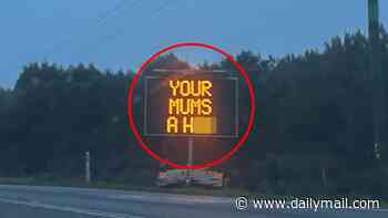 Vile road sign stuns Australia... and how the disgusting message ended up there