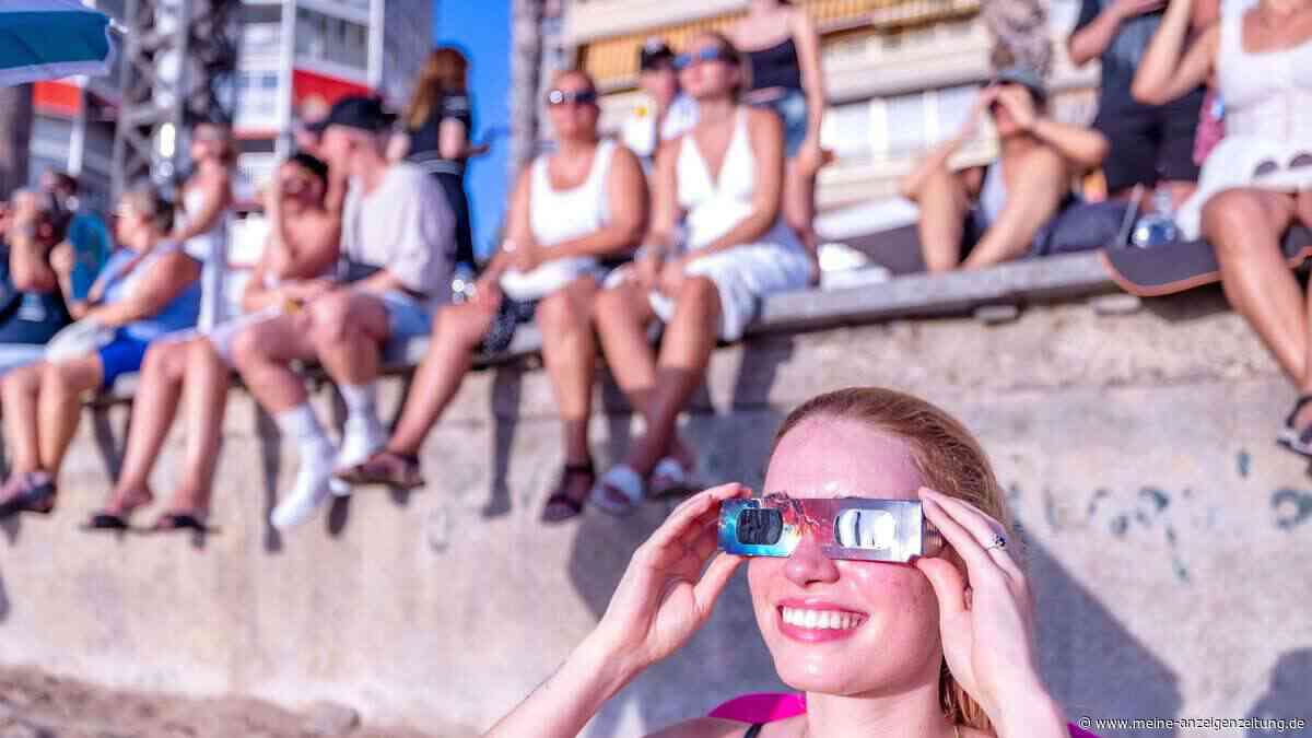 Sonnenfinsternis 2026 in Spanien: Bilder von der Eklipse in Benidorm