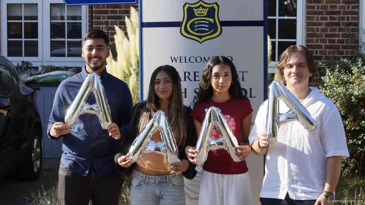 Claremont students celebrate top grades on A-level results day in Kenton
